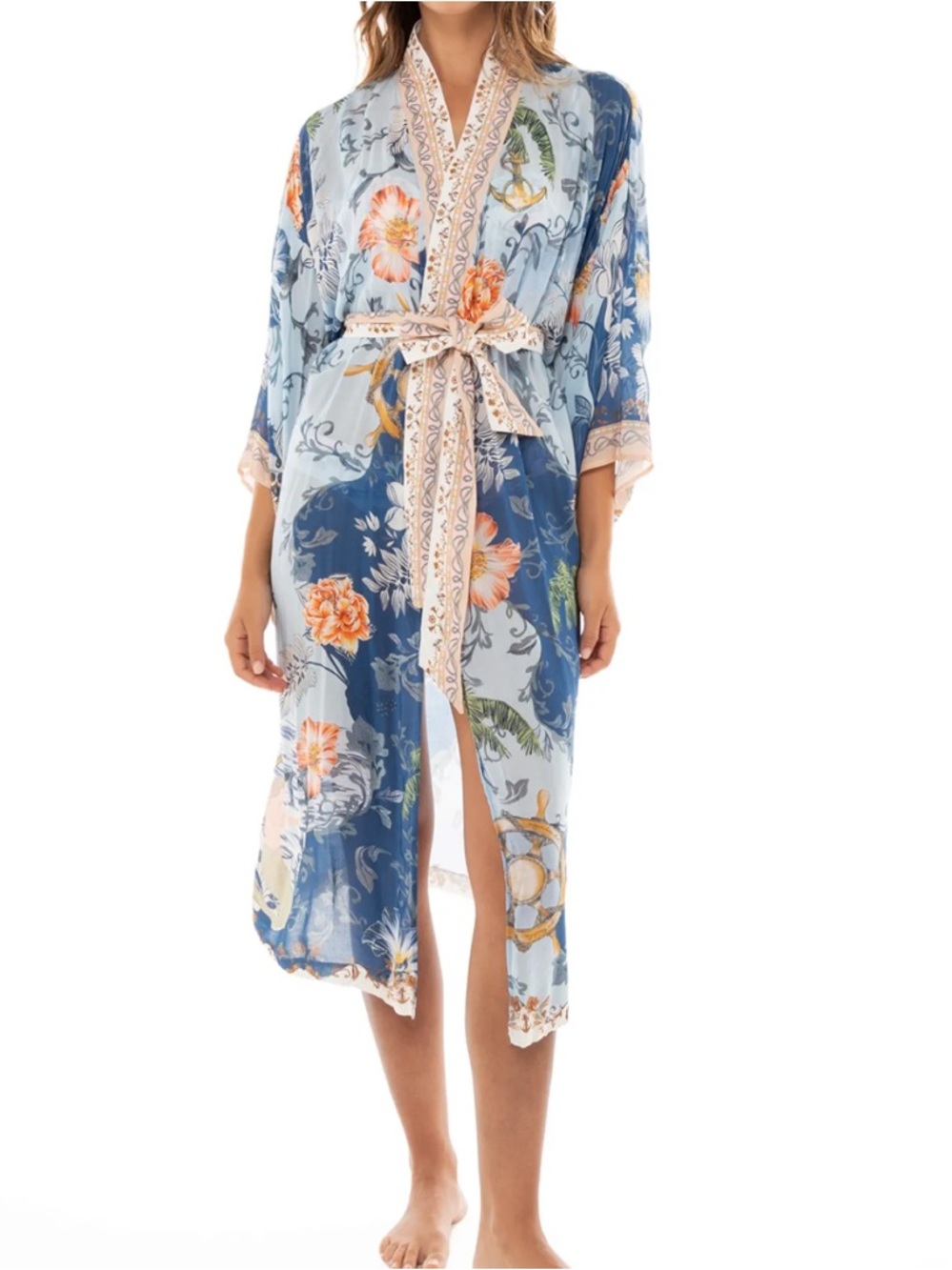 Agua Bendita Debra tunic robe swim coverup size Large